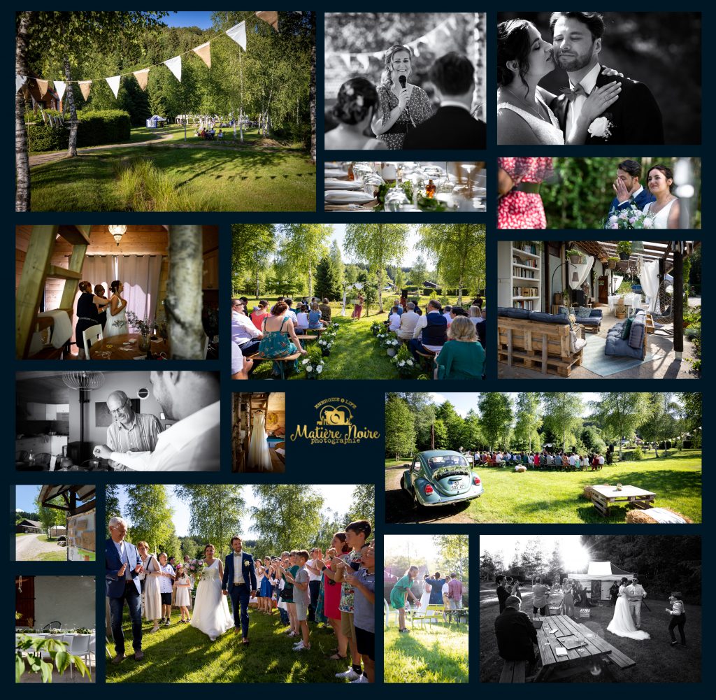 florilège de photos d'un mariage dans un camping